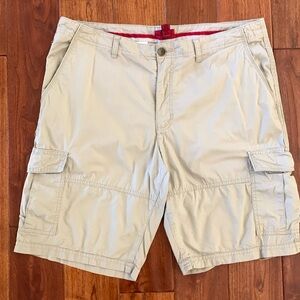 ALFANI Tan windowpane textured cargo shorts Men's size 36